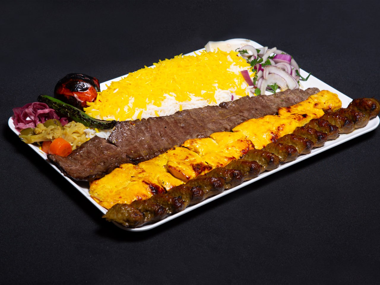 Mix Kebab Platter (Soltani Combination Kebab)