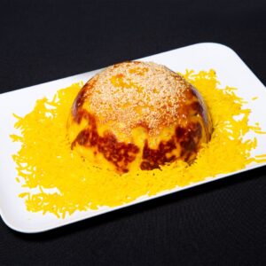 Oven Cooked Crispy Saffron Rice with Bread برنج زعفرانی با ته دیگ نان برشته