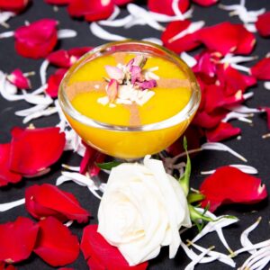 Persian Saffron Rice Pudding (Sholeh Zard)