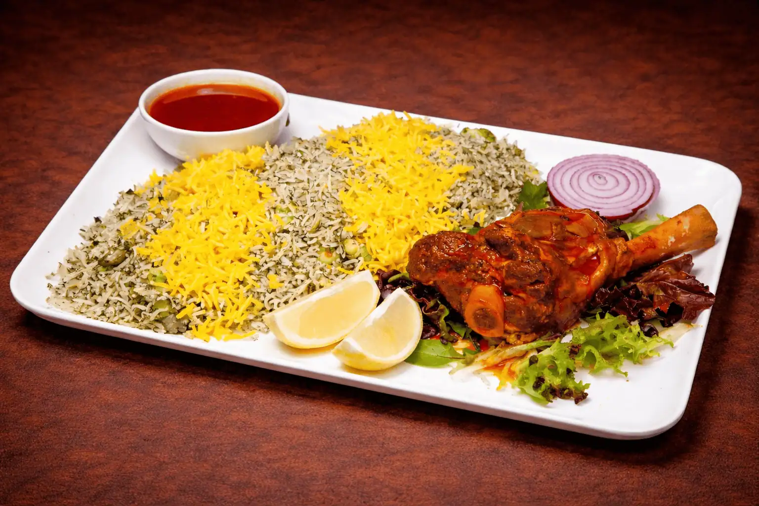 Lamb Shank Dish with Broad Bean Rice