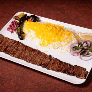 کباب برگ Grilled Lamb back-strap kebab