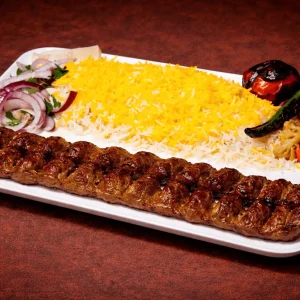 کباب کوبیده با برنج Grilled Minced Meat with Rice